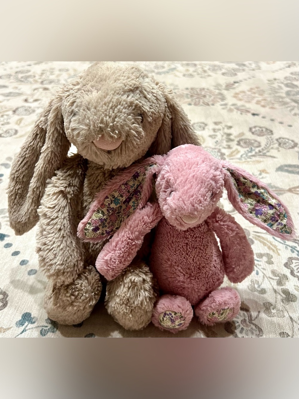 Jellycat Small Blossom Tulip Pink Bunny AND Medium Bashful Beige Bunny